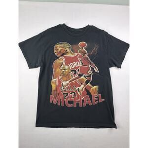 Vintage Michael Jordan T Shirt Men's Large Gray Chicago Bulls NBA Basketball